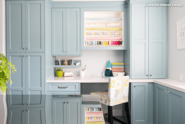 bright blue kitchen