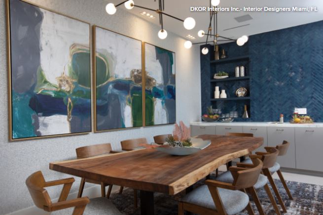 dining room with rustic accents